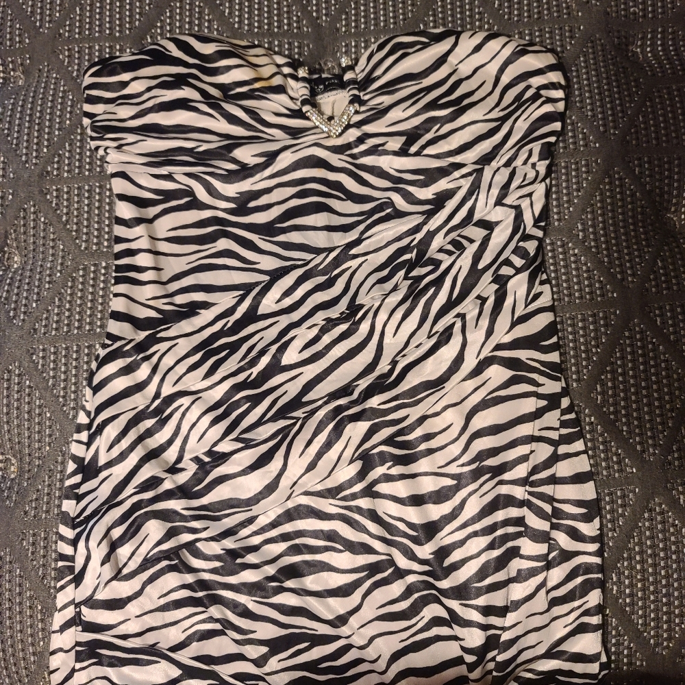 Black and white Strapless dress - Picture 6 of 7